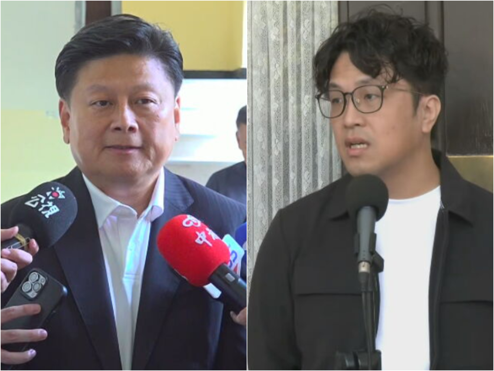傅崐萁(左)遭沈伯洋(右)提告求償,法院判決傅免賠償。(資料畫面)
