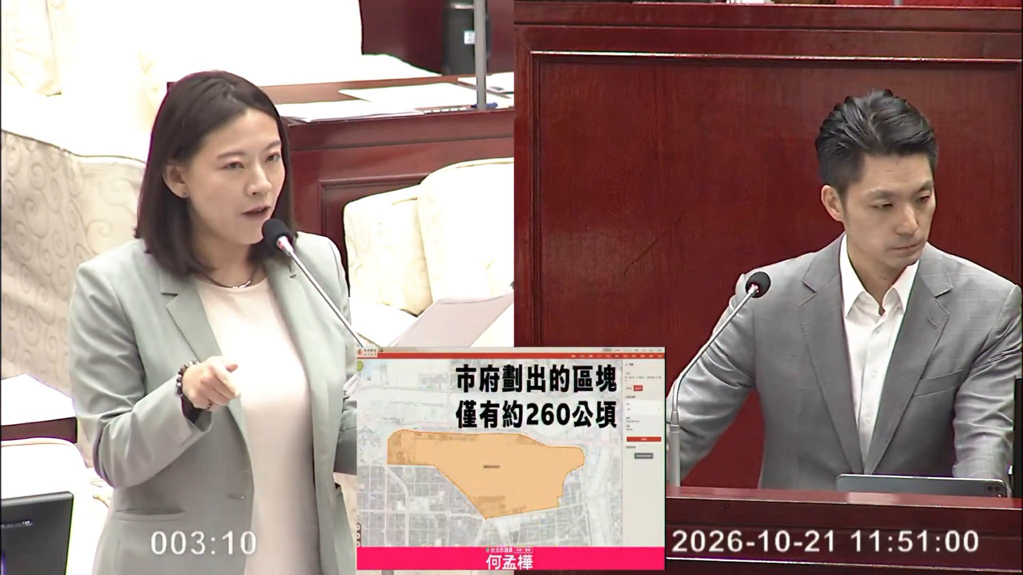 民進黨台北市議員何孟樺(左)、國民黨台北市長蔣萬安(右)。(翻攝何孟樺臉書)