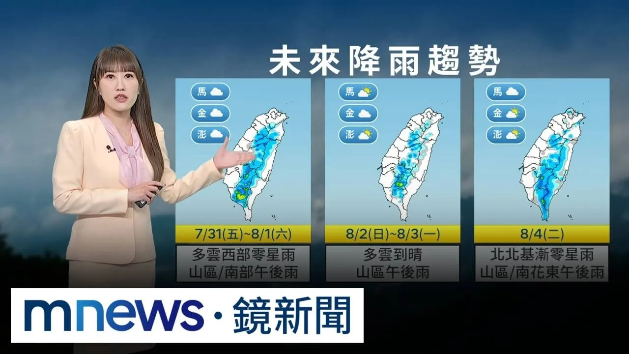 今天多雲到晴午後局部雨　天氣悶熱防曬多補水