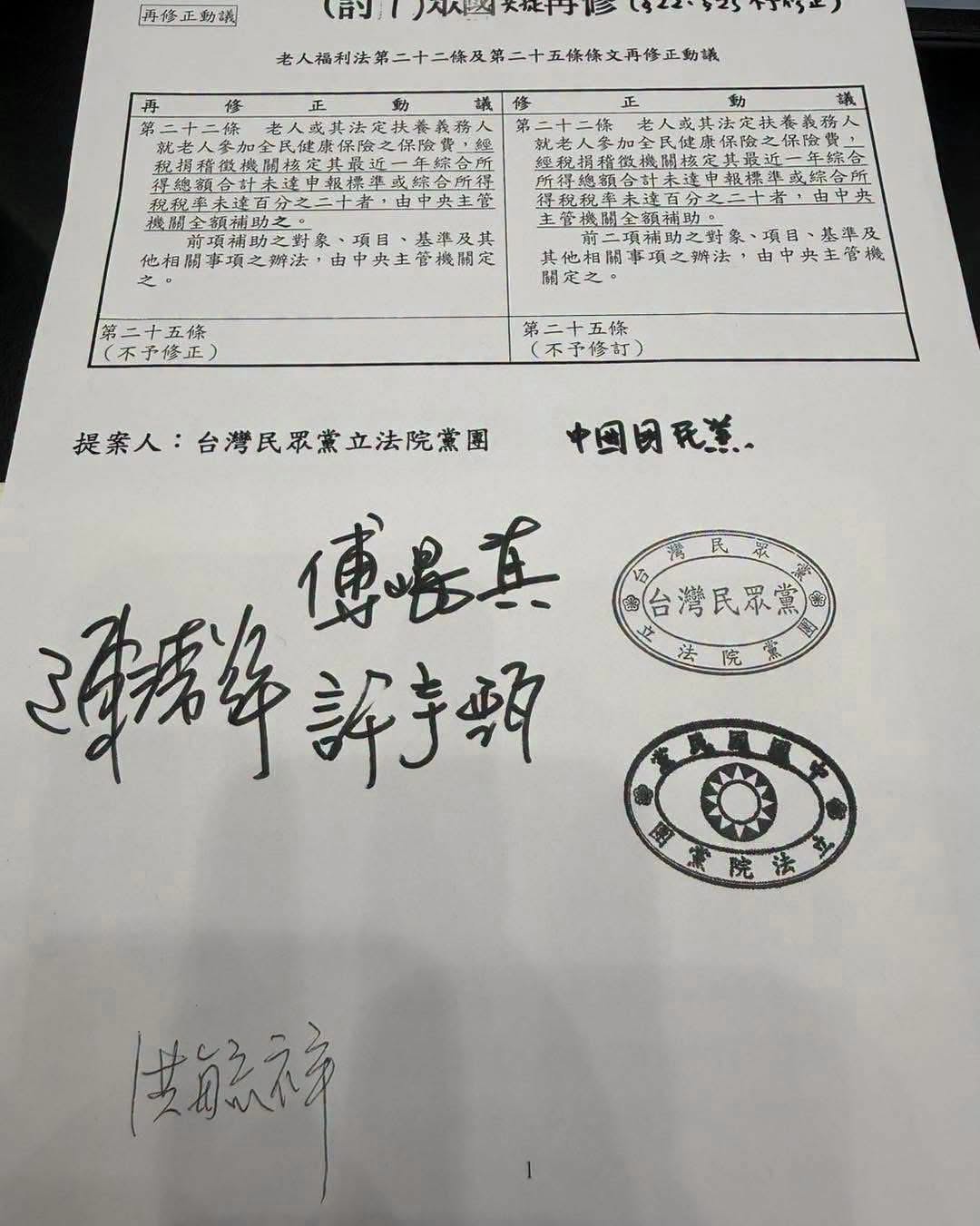 藍白聯手修正《老人福利法》,擴大65歲以上長者健保費補助,引發財政負擔與健保資源分配爭議。(翻攝賴中強臉書)