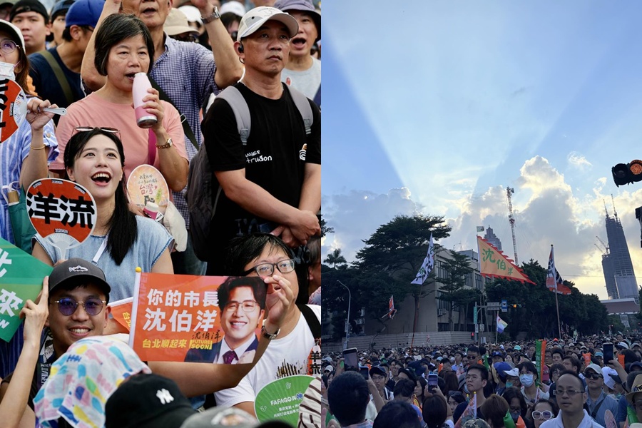 沈伯洋昨日舉辦競總成立大會,現場號稱匯聚逾12萬名支持者。(本刊資料照、Threads@milawang817授權使用)