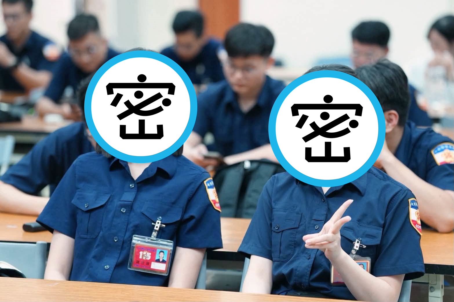 高雄市警察局發文分享警大實習生的照片。(翻攝自高雄市政府警察局臉書)