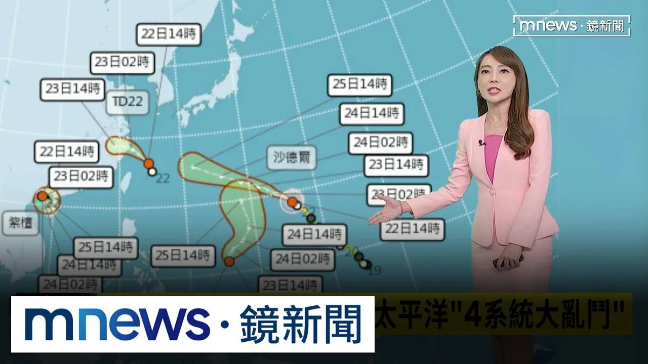 西北太平洋「4系統大亂鬥」！　沙德爾颱風最快明升級強颱、下週恐更靠近台灣　TD22尚未成颱的原因曝！