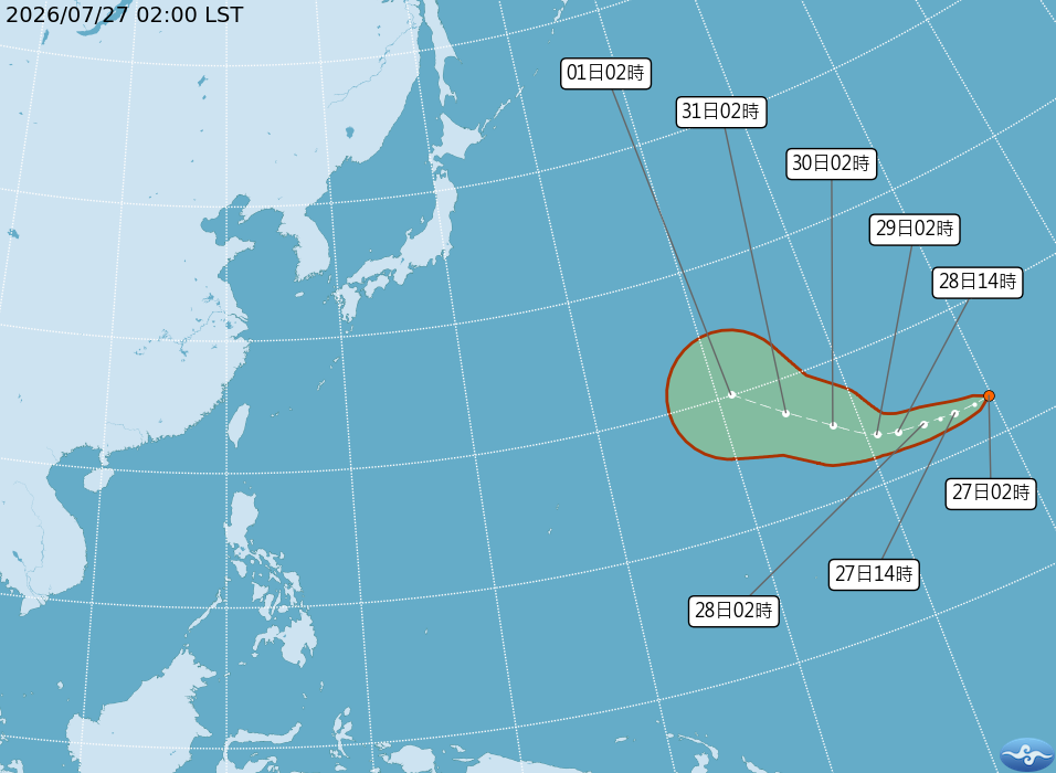 颱風「白海豚」預估最快今日生成。(翻攝氣象署官網)