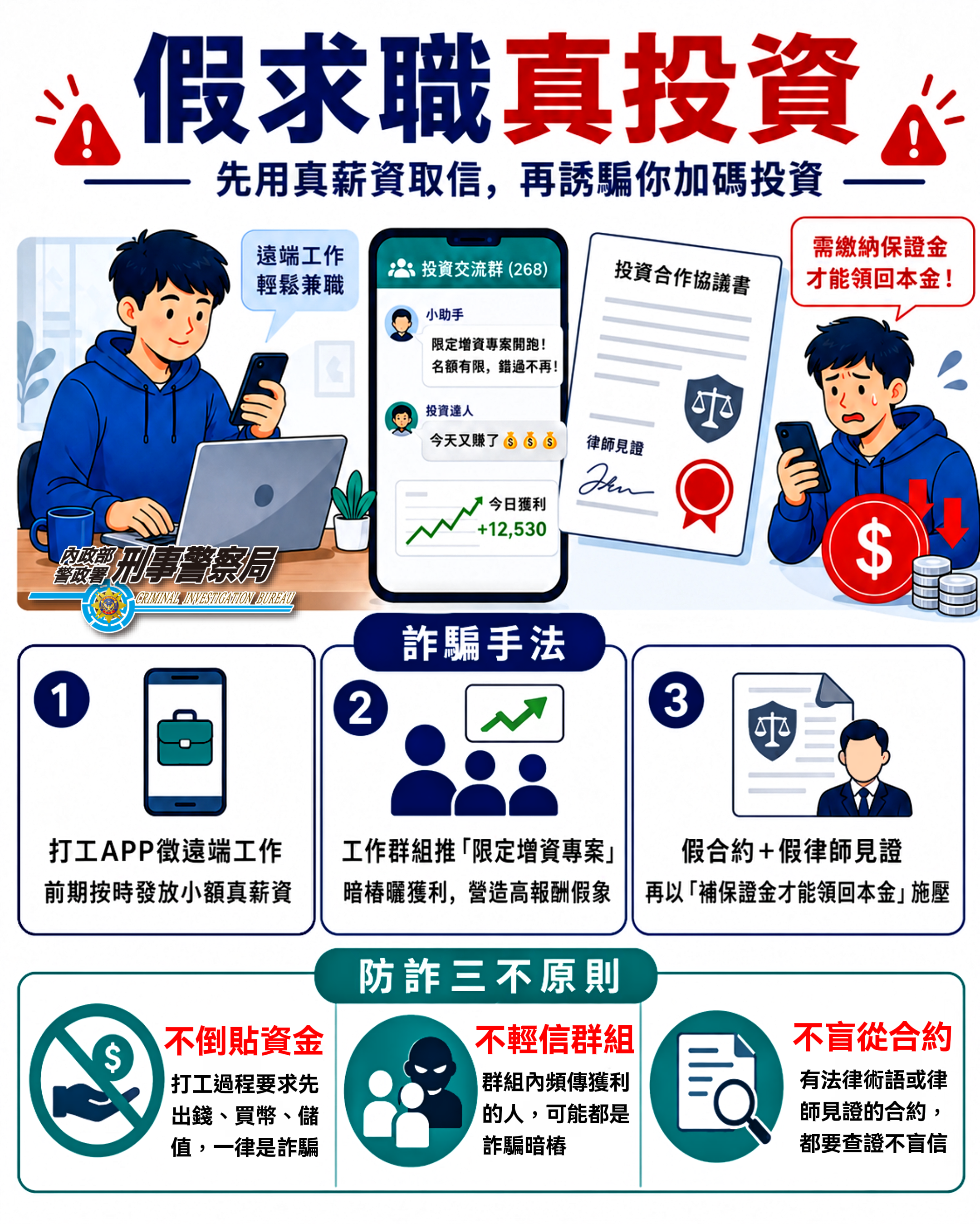 線上打工竟是投資坑   詐團發「真薪資」當誘餌求職反被騙50萬