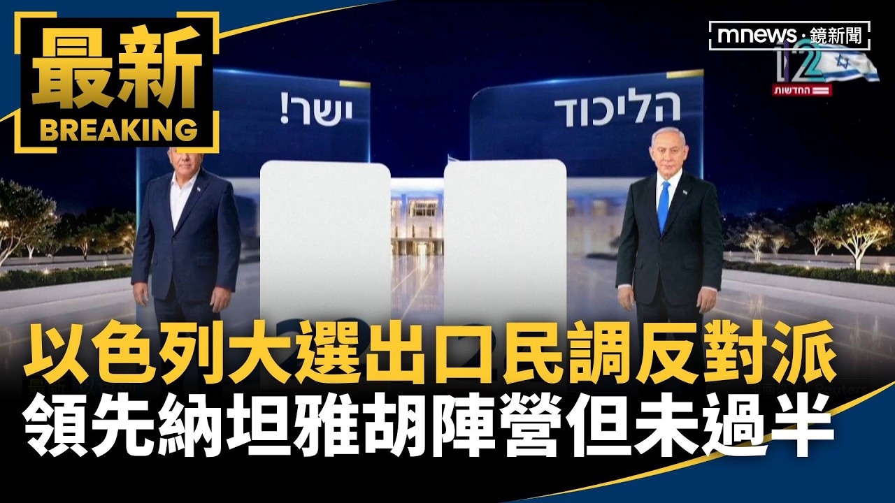 以色列大選出口民調　反對派領先納坦雅胡陣營但未過半