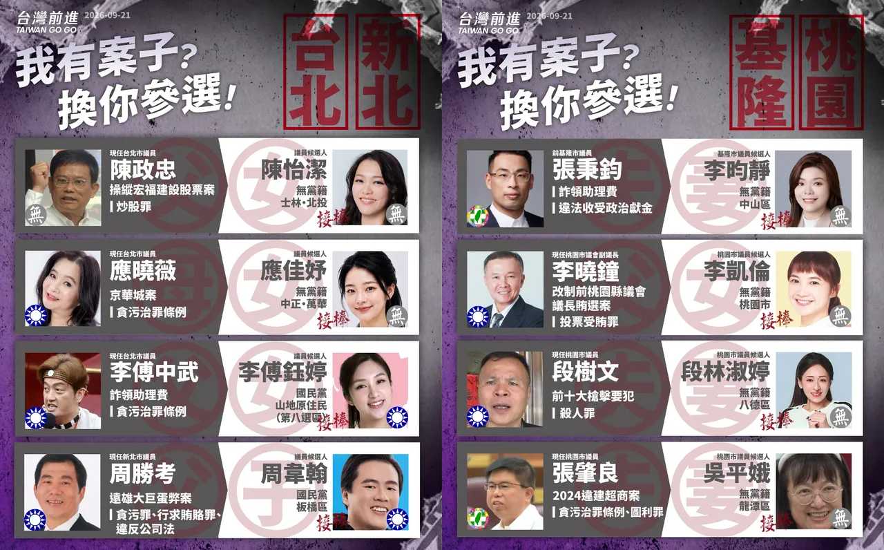 王婉諭公開「家族刑案接棒」圖鑑　藍綠北到南31人上榜！皆由另一伴、子女接手參選
