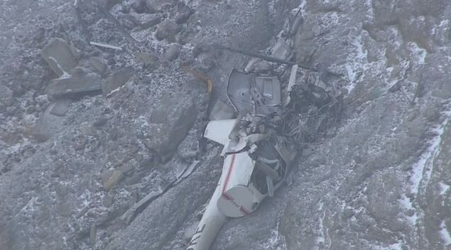 阿蘇觀光直升機墜毀,機上包含2名台灣籍遊客及1名駕駛共3人。(翻攝自KSB瀨戶內會放送)