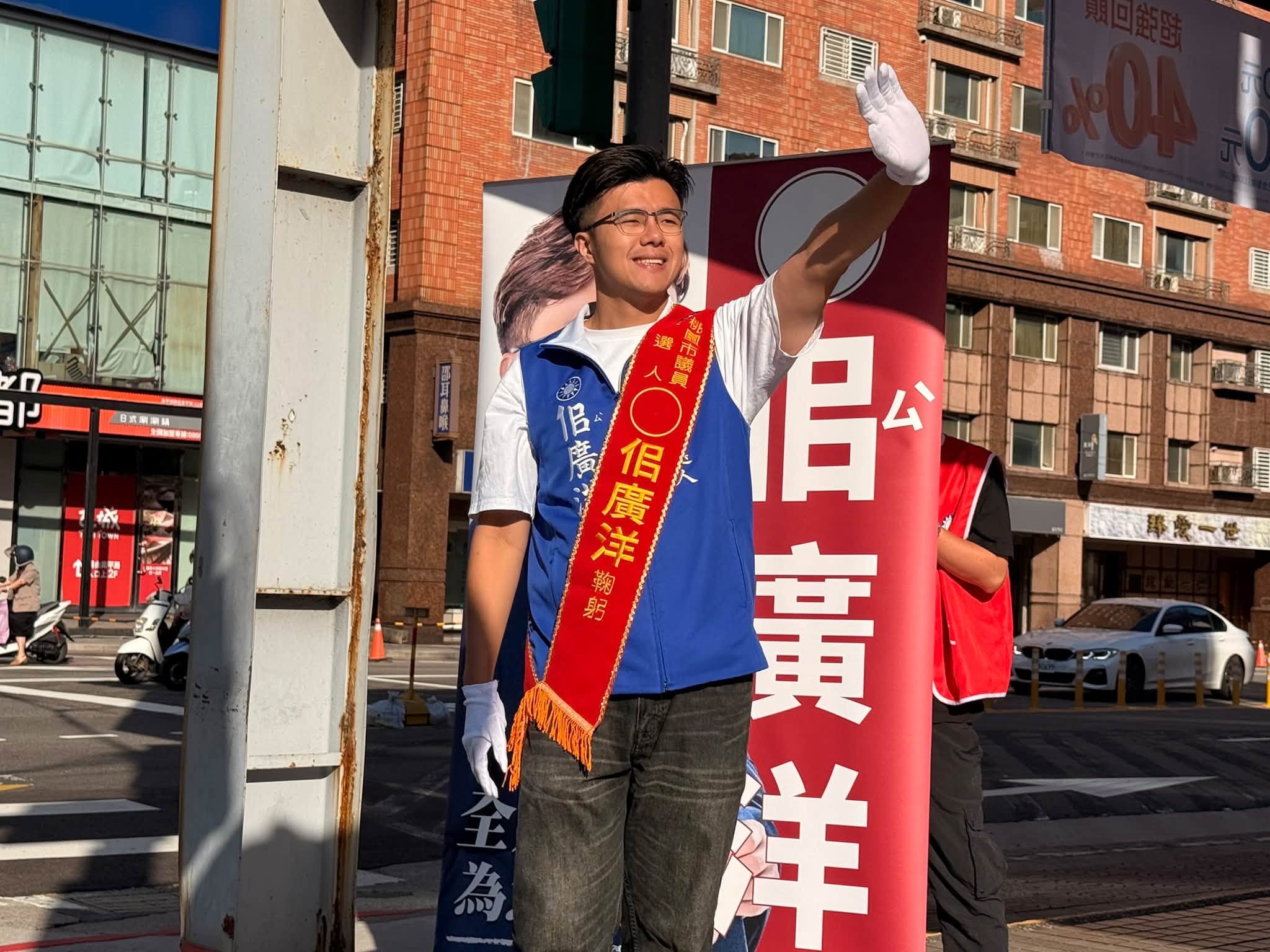 國民黨立委萬美玲兒子佀廣洋以無黨籍身分角逐桃園市議員。(翻攝自FB@佀廣洋)