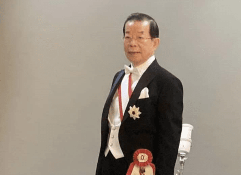 謝長廷讚美國駐日大使美式幽默諷刺貼切。(翻攝自謝長廷臉書)