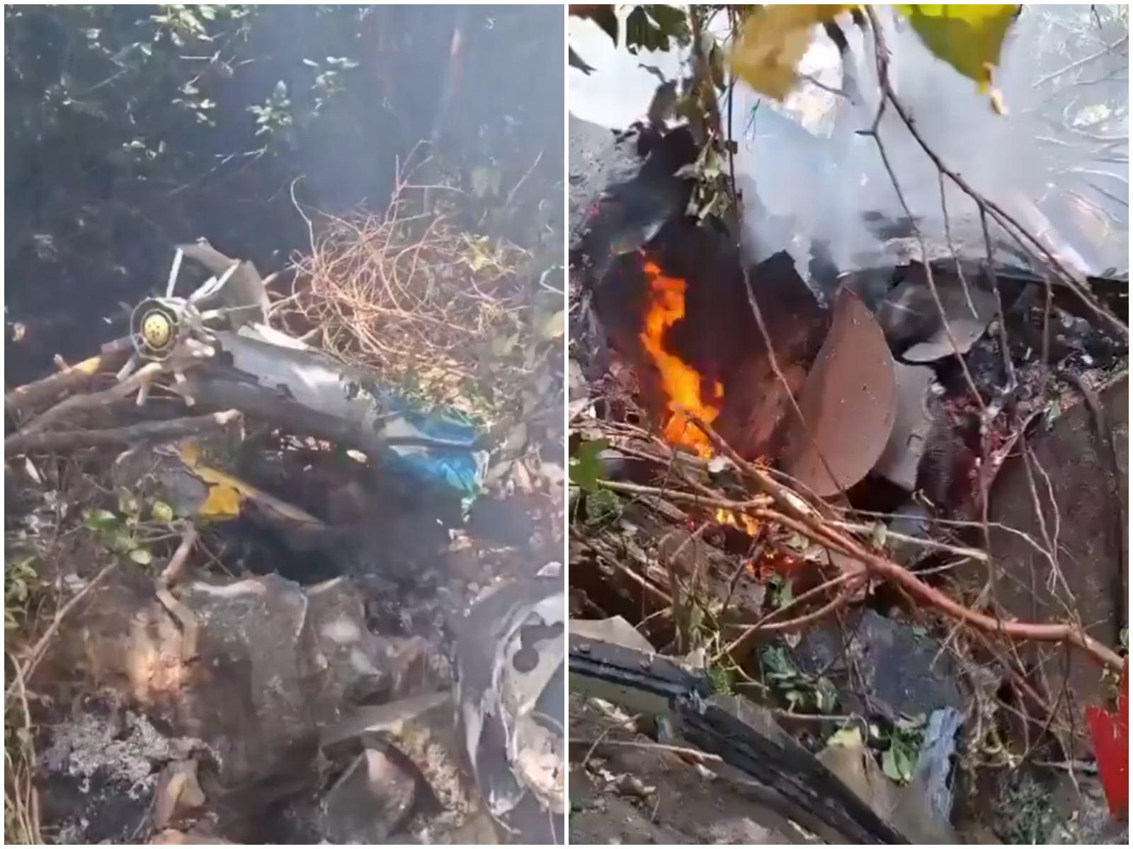 肯亞直升機墜毀燒成廢鐵,機上7人全數罹難。(翻攝X)