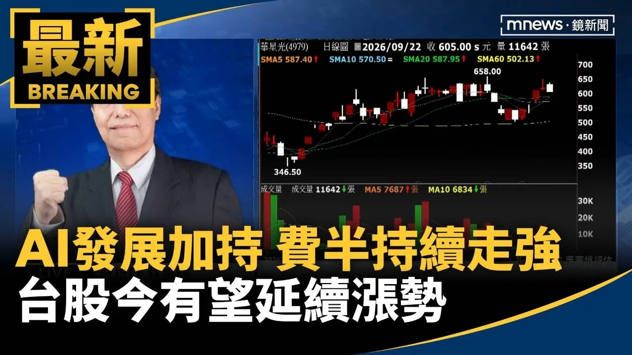 AI發展加持　費半持續走強　台股今有望延續漲勢