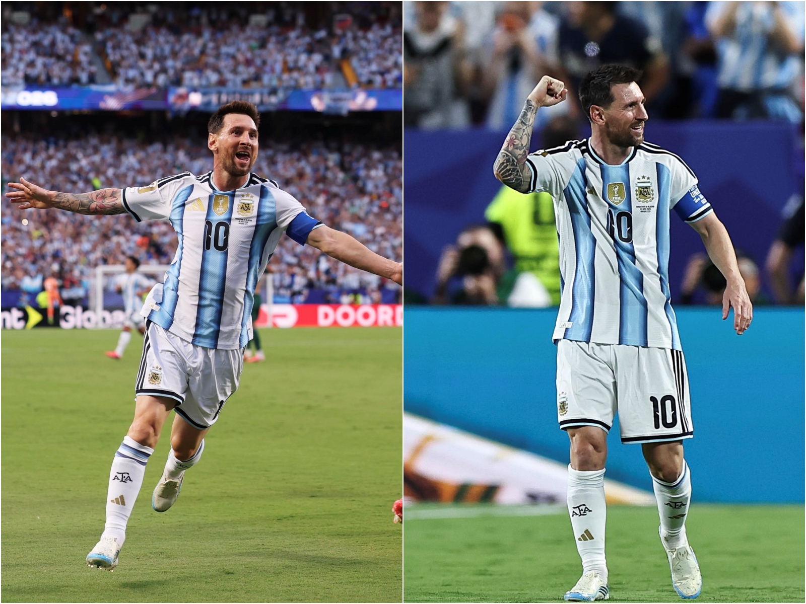 阿根廷球星梅西上演帽子戲法。(翻攝X@@FIFAWorldCup)