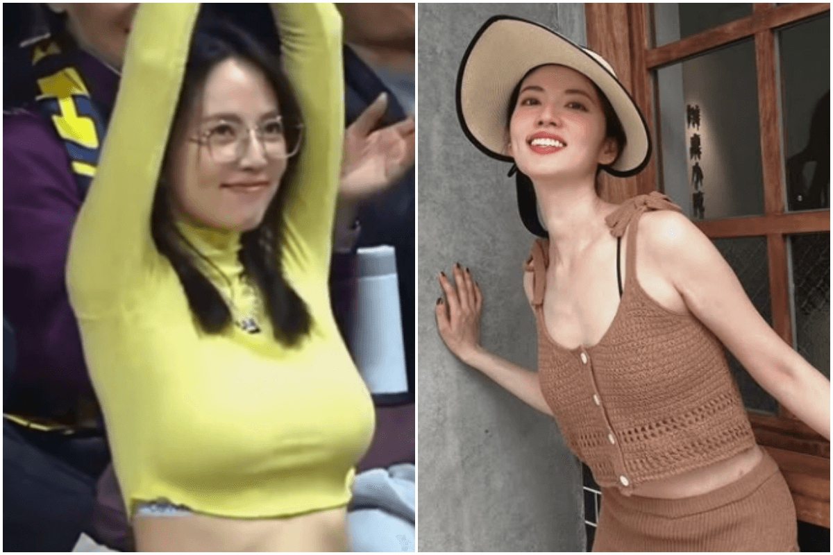 阿諾在籃球場邊應援的影片在抖音意外爆紅,她自曝做隆乳手術讓上圍升級。(翻攝自阿諾IG)