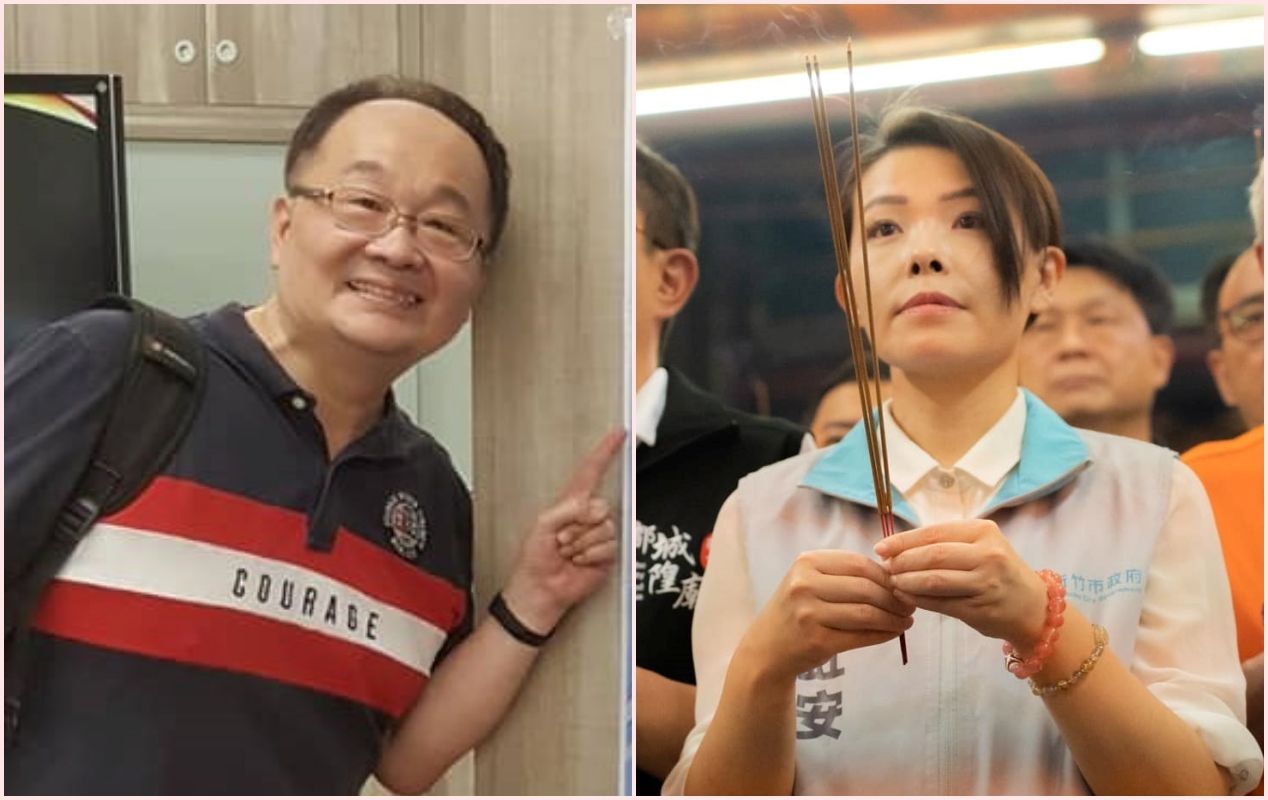 錢康明(左)入籍新竹市,準備參與年底選舉。(翻攝自錢康明、高虹安臉書)