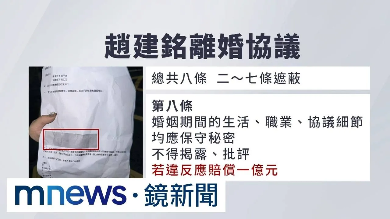 1億保密條款攻防　兒嘆生活費比許芊芊薪水少1／獨家／趙建銘返抵小港機場　鐵證是離婚協議影音紙本