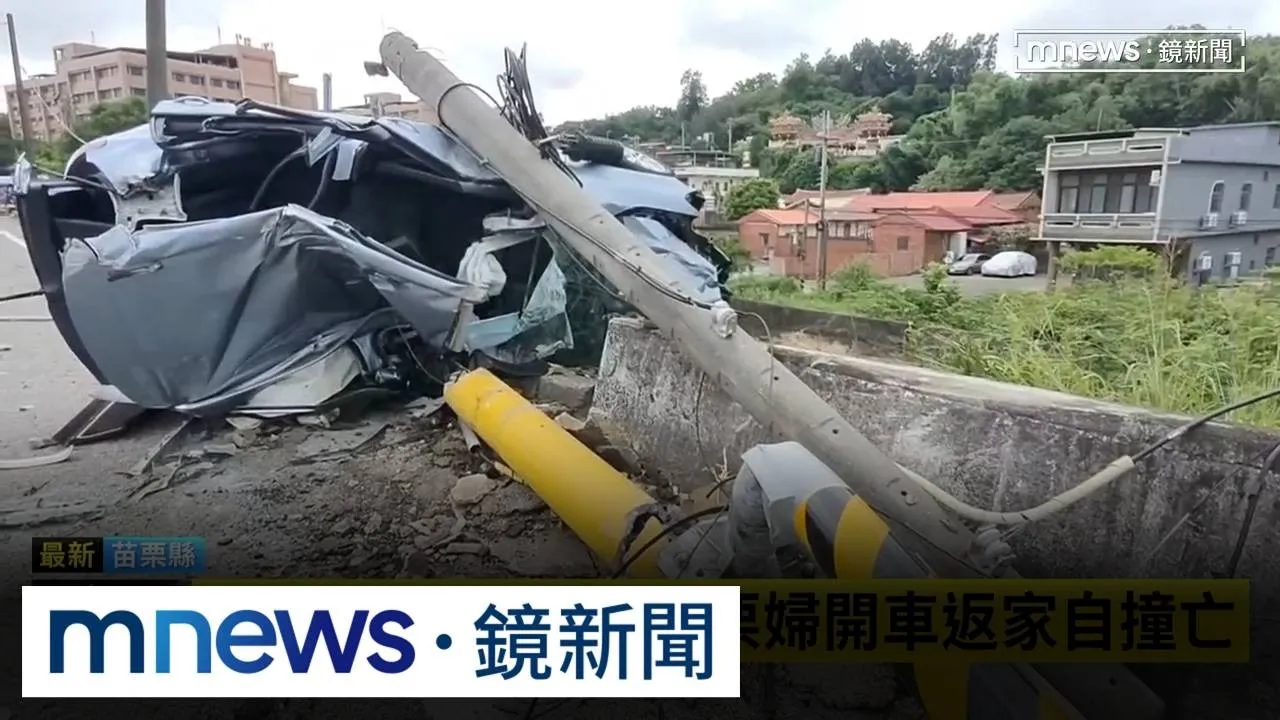 休旅車騰空側翻！　77歲婦開車返家自撞亡