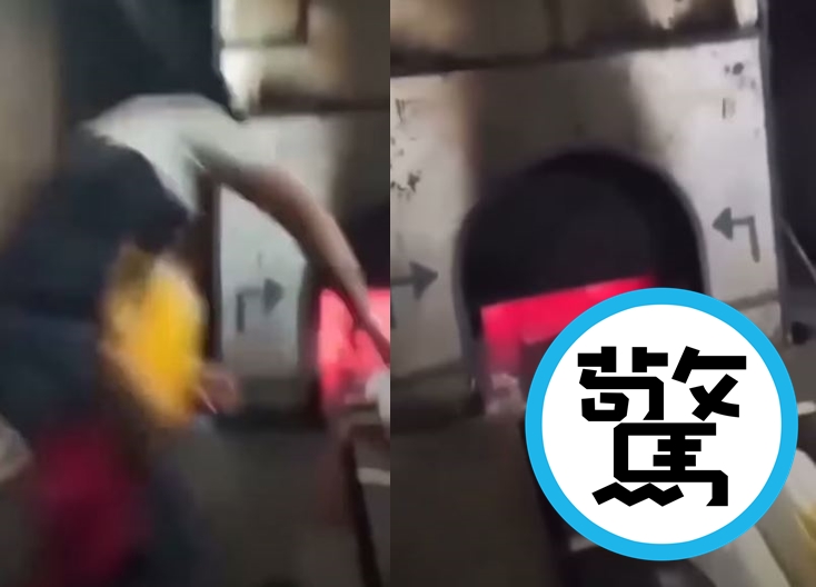 1名30歲男子在祖母告別式上疑因悲傷過度,竟試圖跟隨祖母遺體一同進入高溫燃燒中的火化爐。(翻攝自ghassan_awwad IG)
