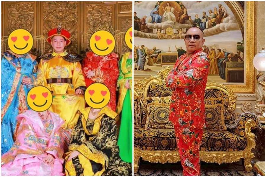 現年64歲「竹北吊車大王」胡漢龑擁有4妻,且女友高達16名,還有不少「祕書」帶著小孩來投靠。 (翻攝「啟德機械起重工程-股公司」臉書)