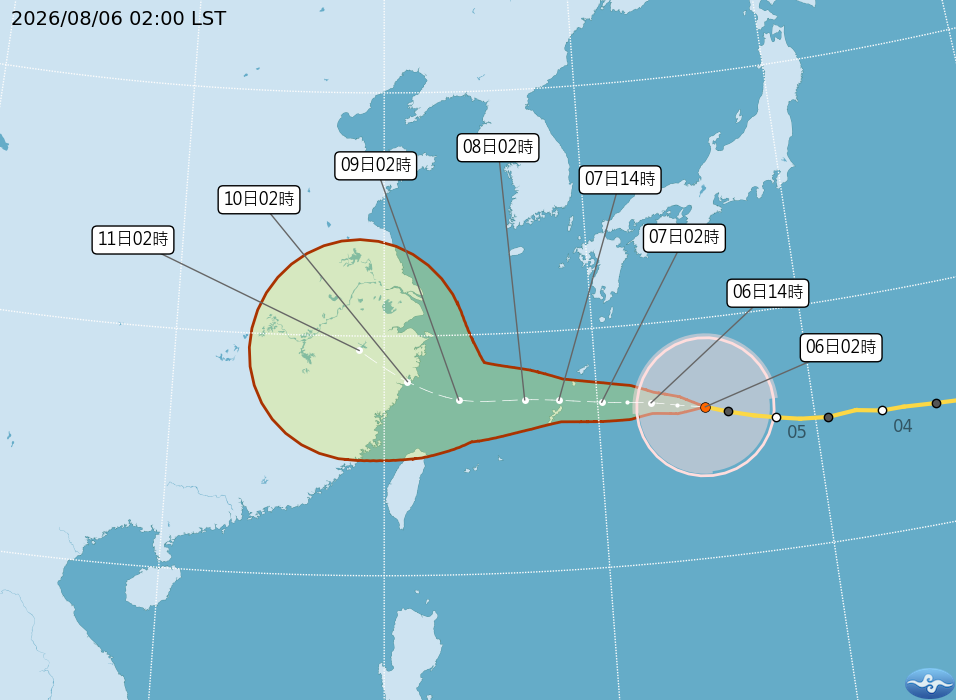 各國最新路徑出爐！白海豚持續西行預估登陸浙江　「這關鍵」左右台灣風雨