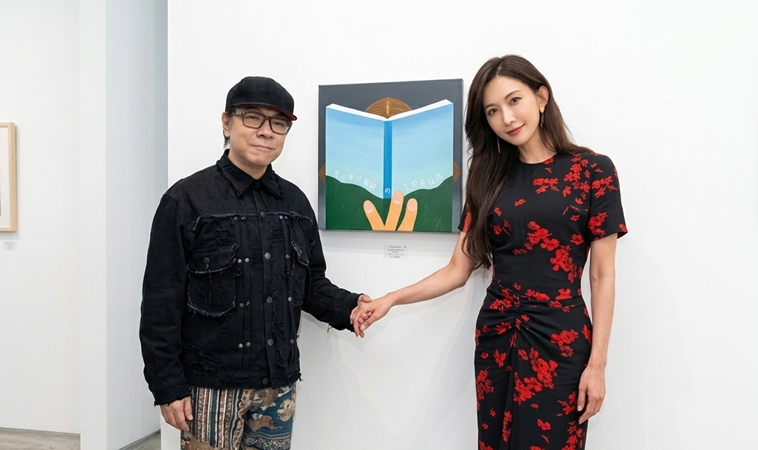 蔡康永東京舉辦畫展,好友林志玲出席力挺。翻攝自蔡康永IG