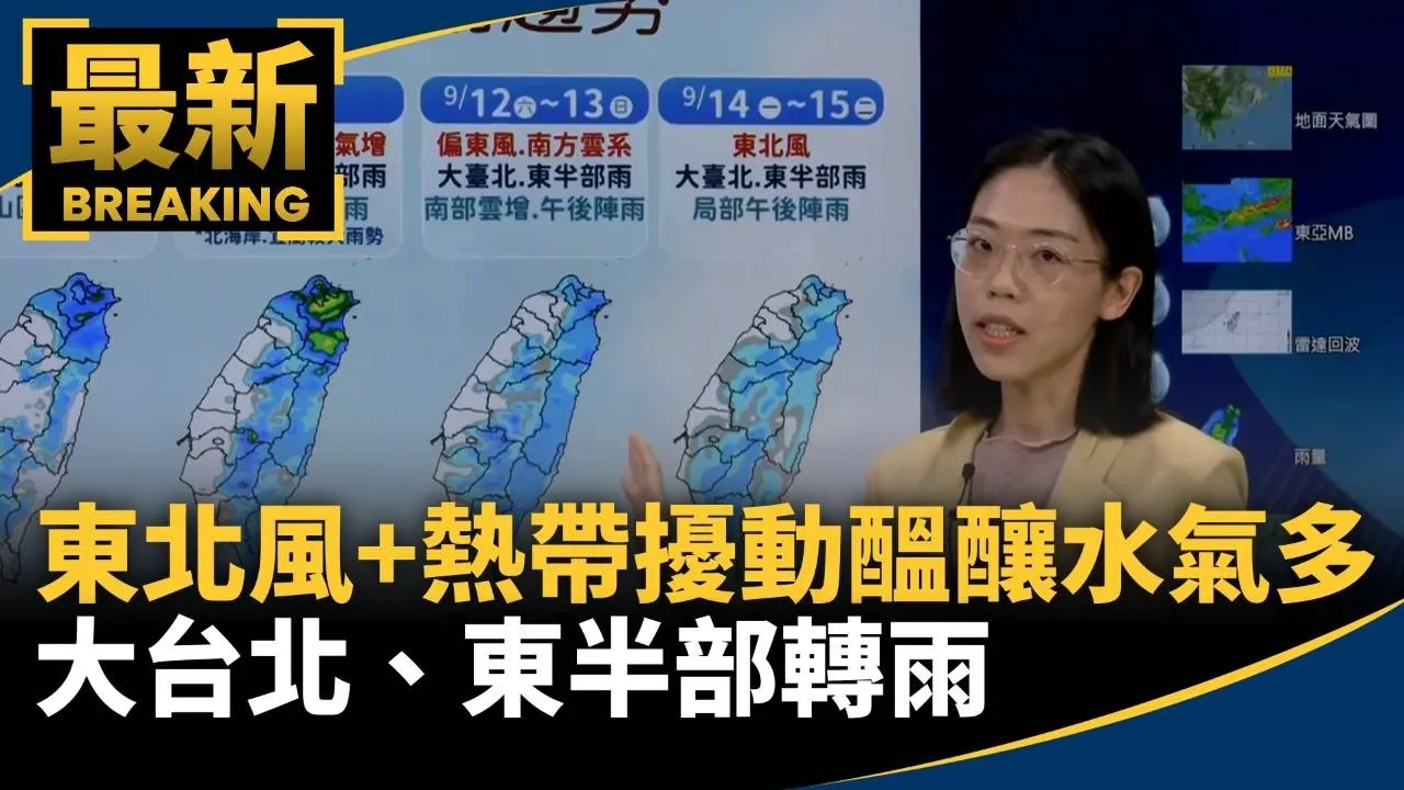 東北風+熱帶擾動醞釀水氣多　大台北、東半部轉雨