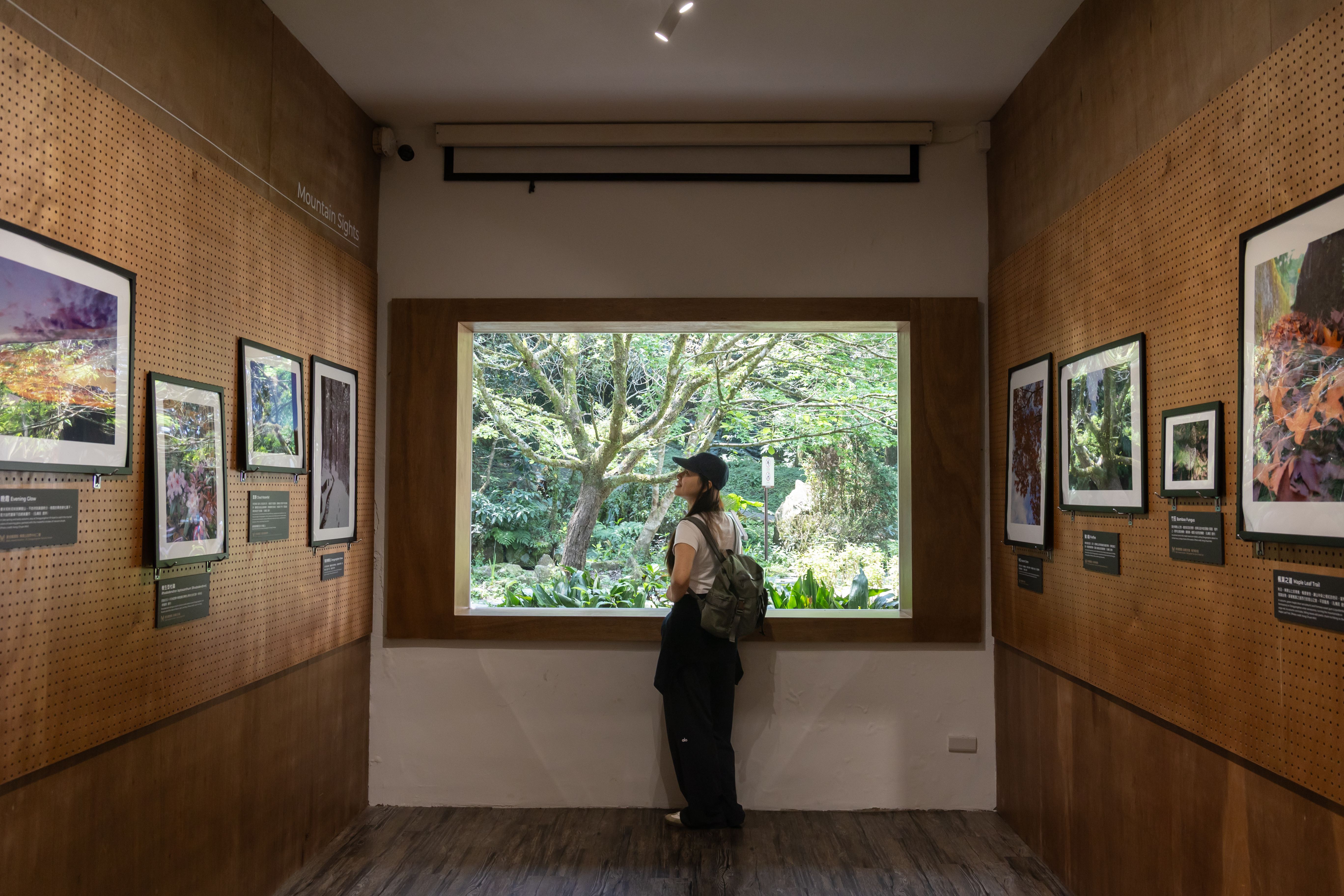 東眼山遊客中心三館空間結合展覽、教育與影像播放,打造文化與教育並存的山林基地。