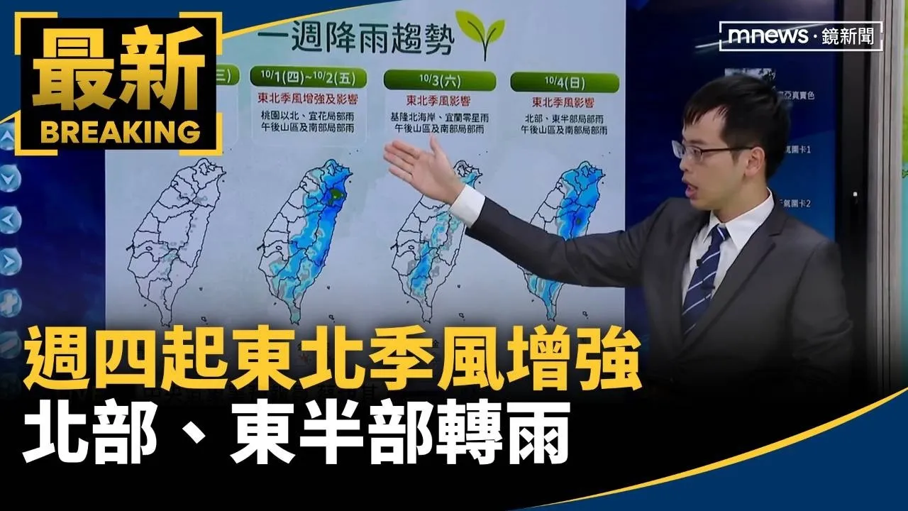 把握好天氣！週四起東北季風增強　北部、東半部轉雨