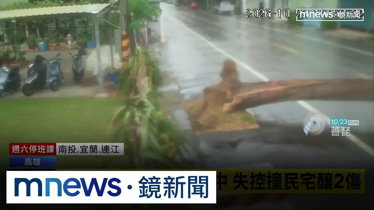 高雄小貨車遭路樹砸中　失控撞民宅釀2傷