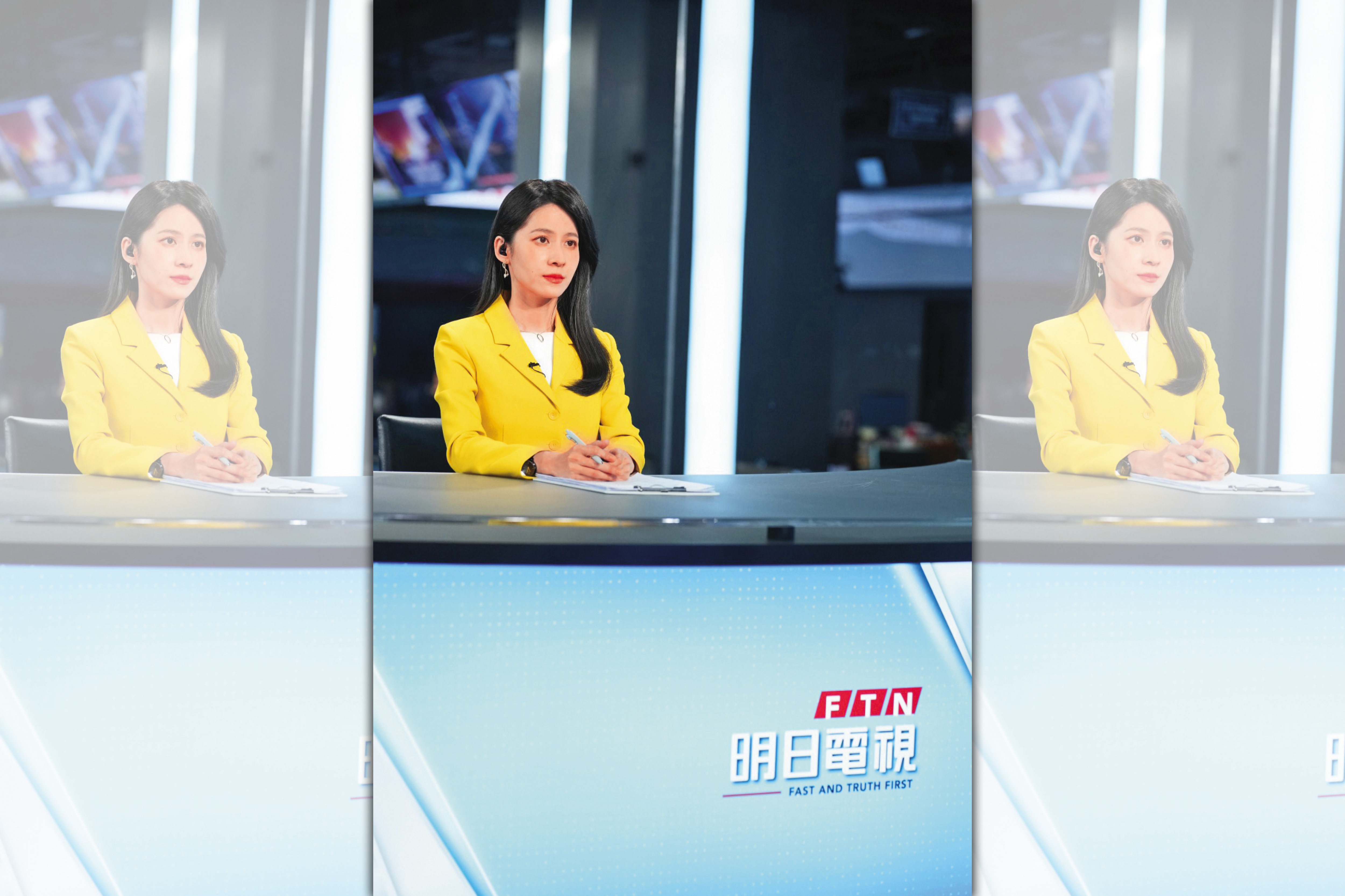 連俞涵在《零日攻擊》扮演明日電視台的新聞主播。(牽猴子提供)