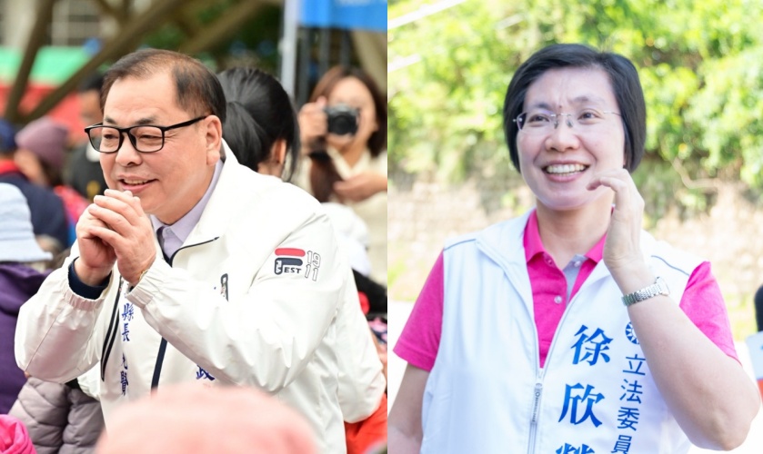 國民黨新竹縣長初選,副縣長陳見賢(左)對決藍委徐欣瑩(右)。(翻攝自臉書)