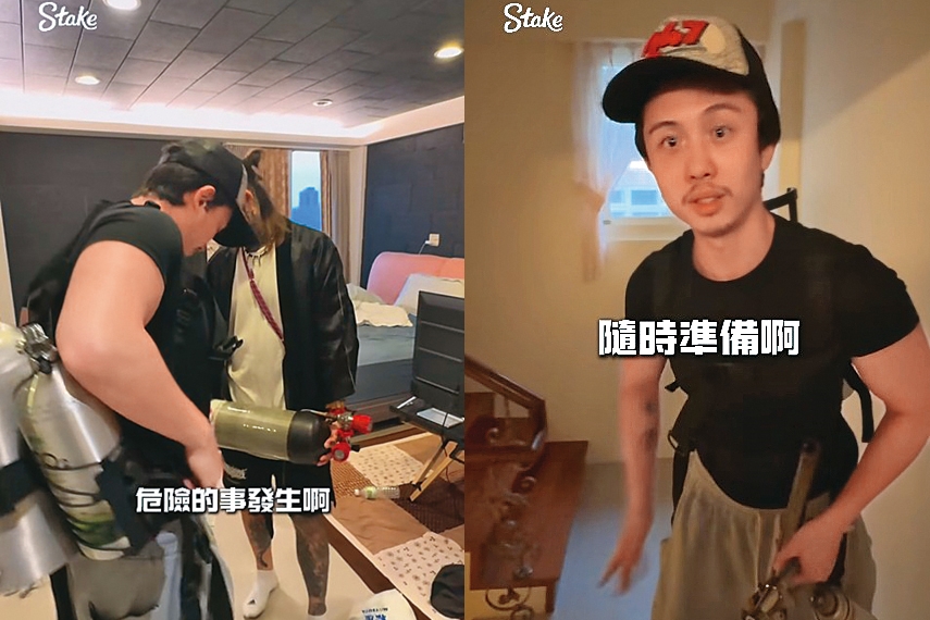 孫安佐上傳影片寫下「決定公開2026最新發明」,自己揭露與經紀人於北投的河堤實測自製噴火槍的犯案過程。(翻攝自孫安佐IG)