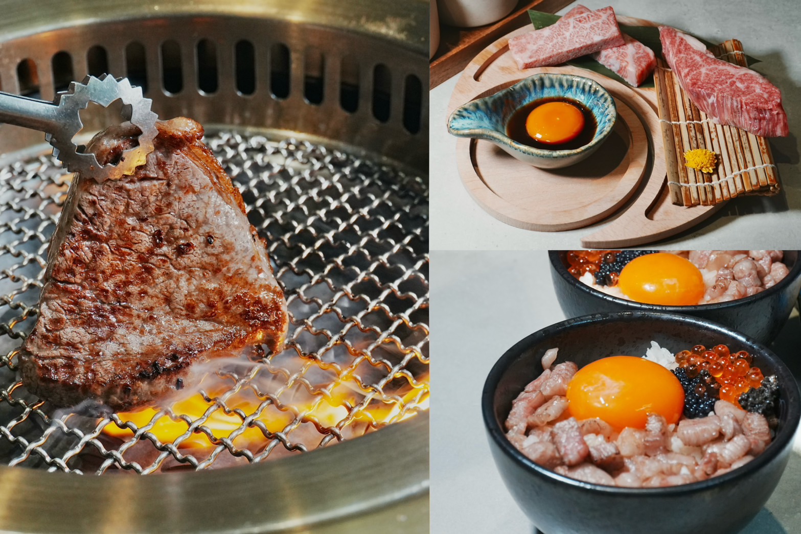 桃園和牛燒肉專門店「純水燒肉やきにく」,於中秋月祭出不同等級的月見組合套餐。