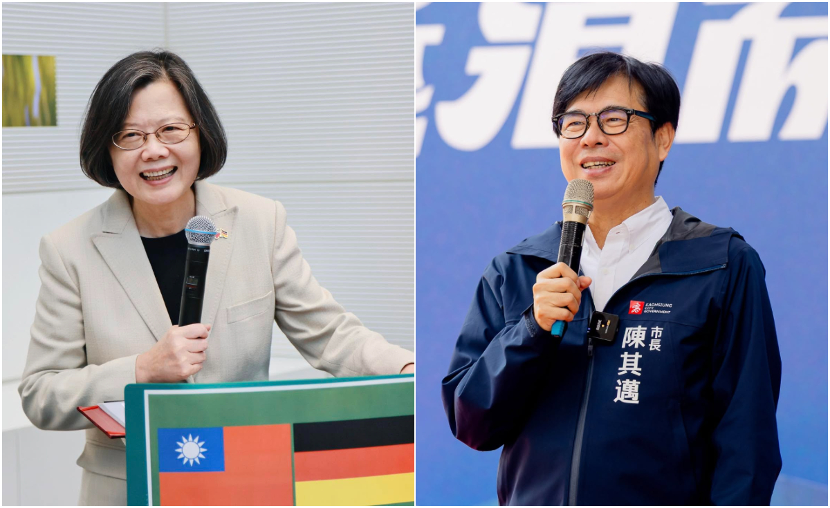 前總統蔡英文(左)推薦高雄市長陳其邁(右)新書時偷爆料。(翻攝蔡英文、陳其邁臉書)