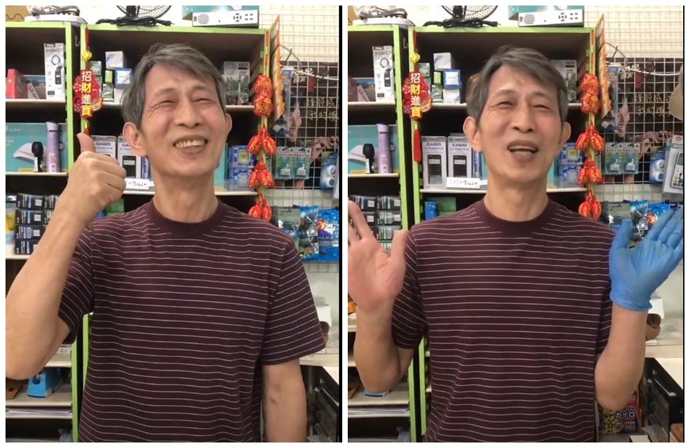 校友會po出安九福利社天殘老闆的影片。(翻攝國立政治大學校友會臉書)