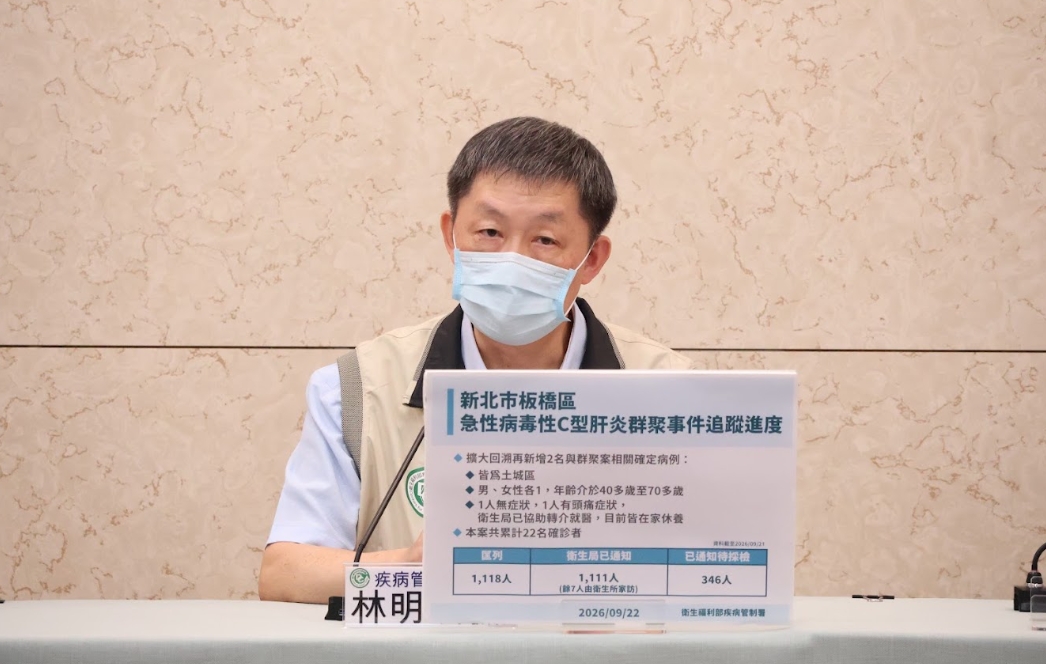 新北市板橋區「安泰淞鶴診所」爆發C型肝炎群聚感染。(疾管署提供)