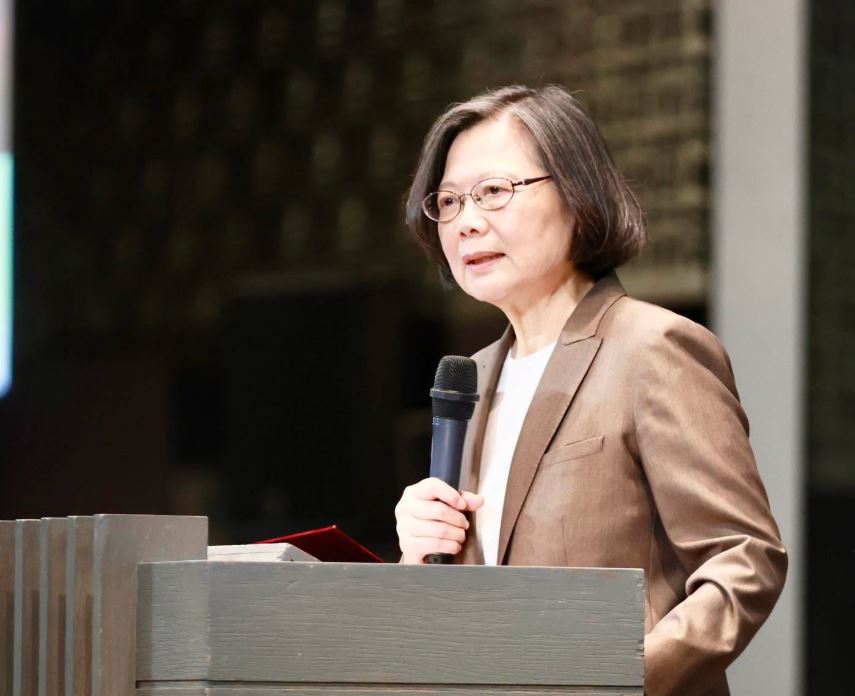 蔡英文卸任後首次訪美,赴史丹佛大學開幕演講。(翻攝蔡英文臉書)