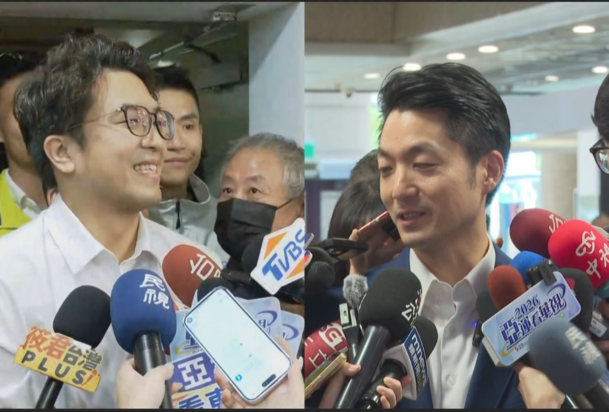 民進黨台北市長參選人沈伯洋(左)、國民黨台北市長蔣萬安(右)。(資料畫面)