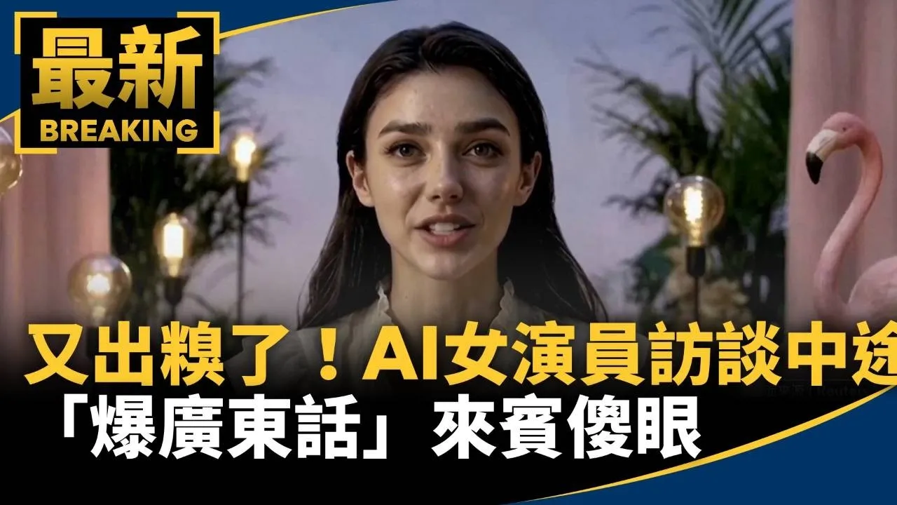 又出糗了！AI女演員訪談中途「爆廣東話」　來賓傻眼
