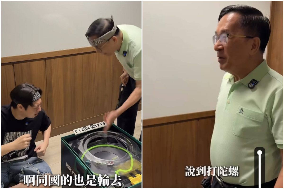 阿扁玩戰鬥陀螺政治哏連發！倒扁、手抖都接招　酸紅藍「同一國也是輸」