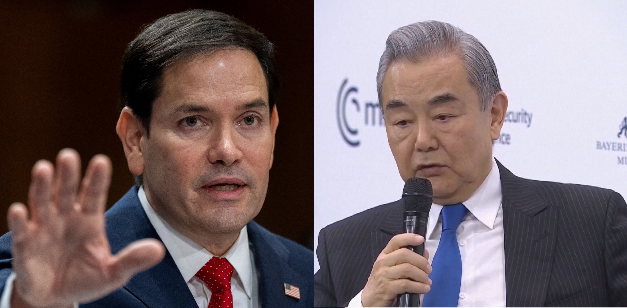 王毅(右)在通話中呼籲美方落實川習共識。(路透社,鏡新聞合成)