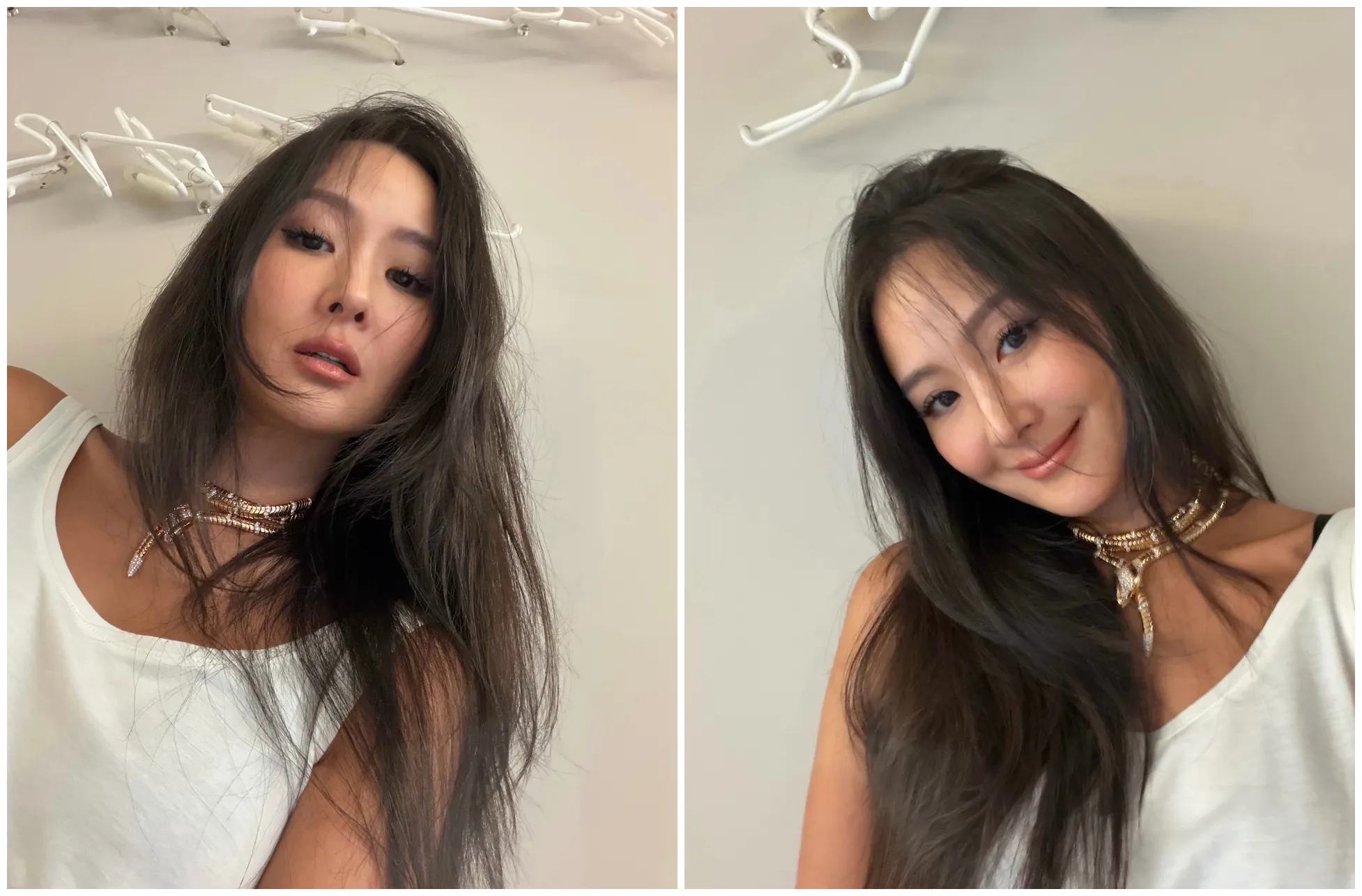 48歲「最辣阿嬤」孫芸芸白背心自拍5連發！　脖子「這條蛇」破千萬閃爆了