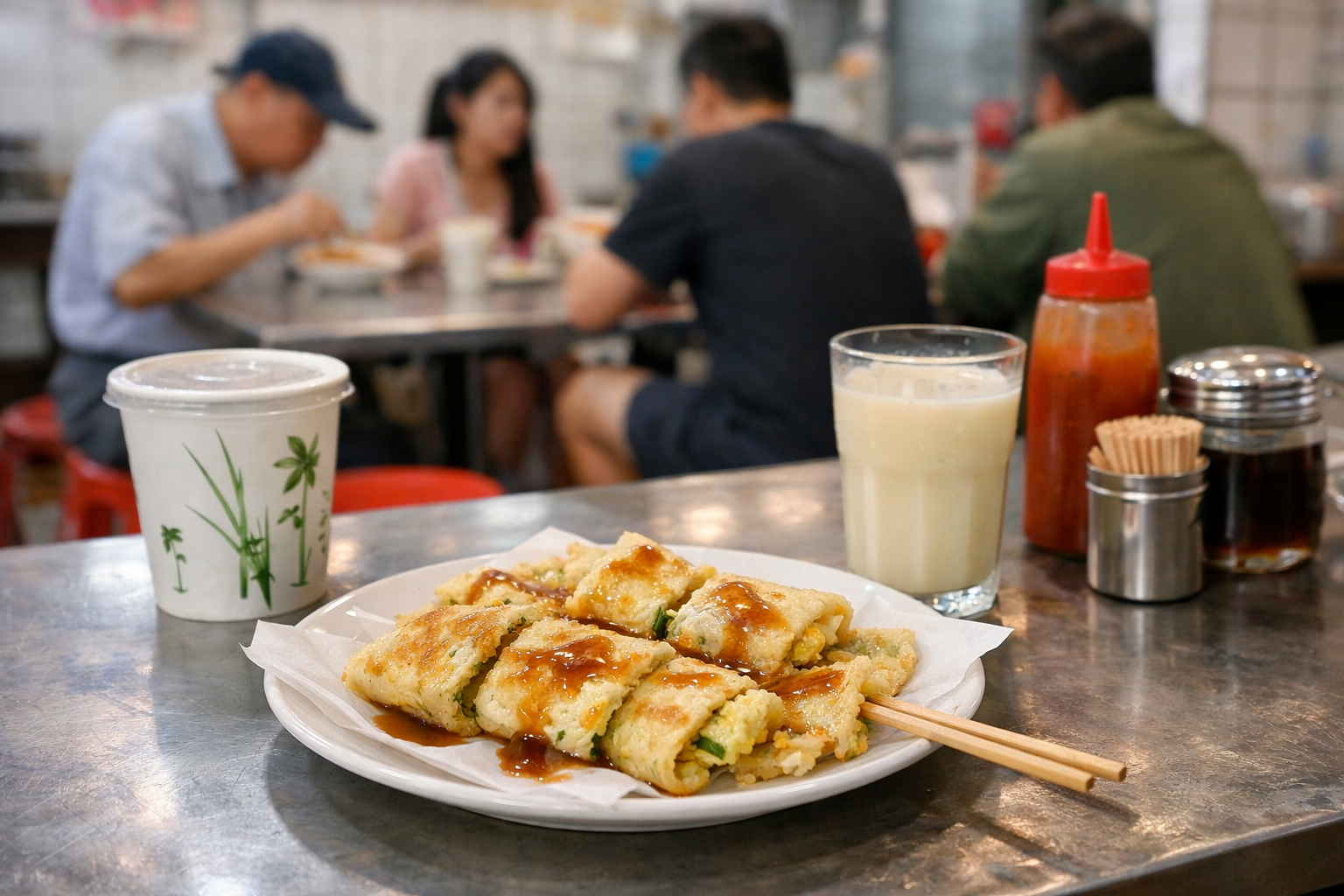 有網友在早餐店遇到中國人大聲說「我再ven(問)一次,有沒有人要吃我的豬排蛋餅」,意外在社群上暴紅變成新迷因。(示意圖,ChatGPT生成)