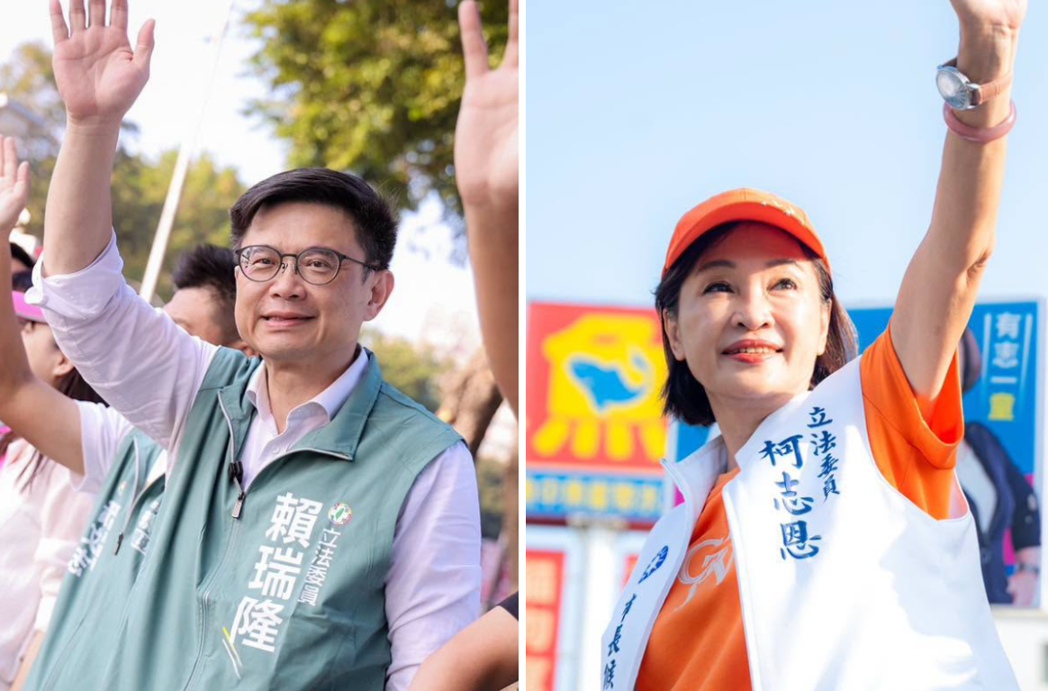 五成六虛擬選民兩人皆可接受,遠高於台北的三成四;年輕世代最不排斥,原鄉三區由柯志恩領先。(翻攝自賴瑞隆、柯志恩臉書)