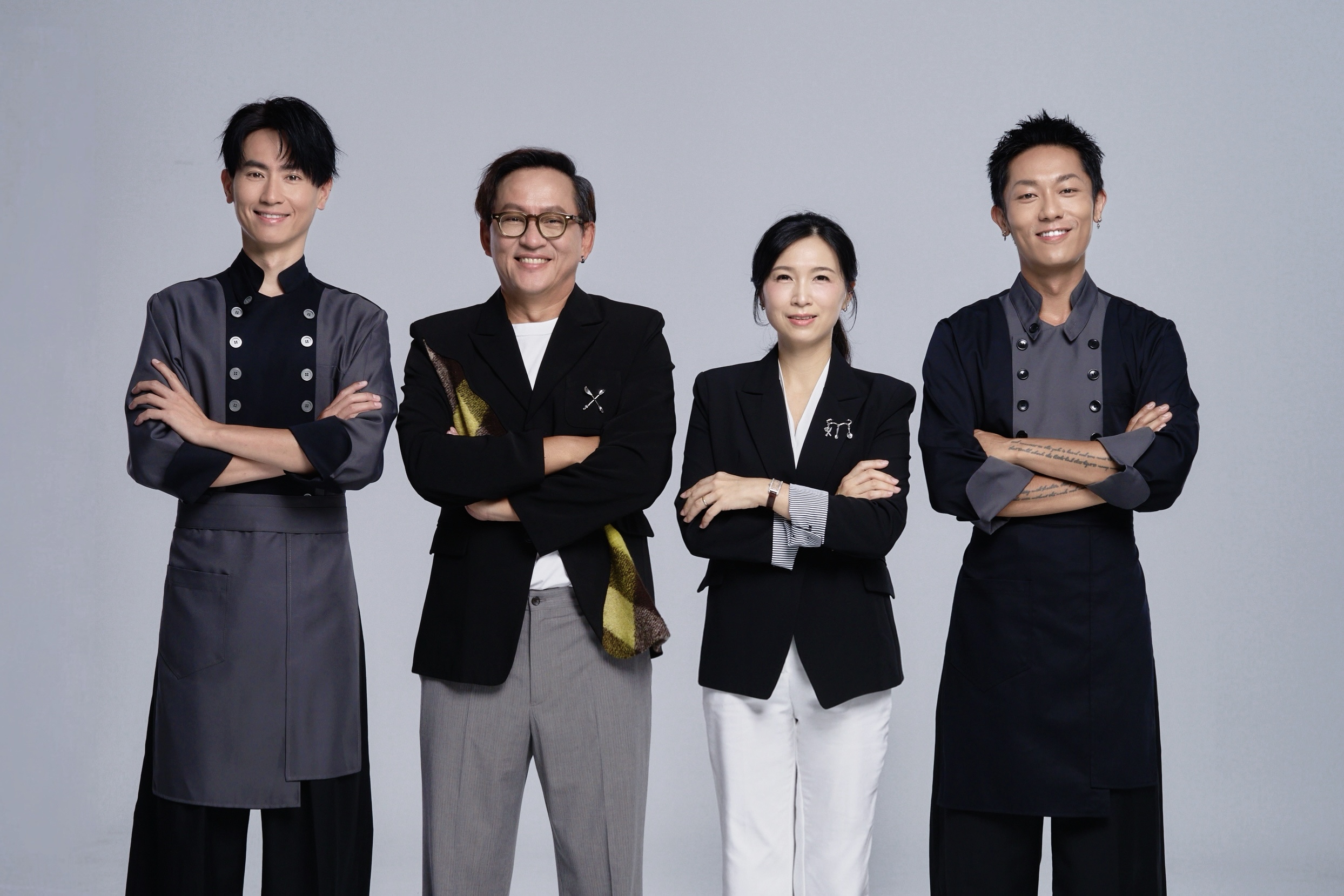 金獎團隊聯手出擊!打造全台首檔少年料理選秀《料理少年王者之路》,Max(左起)、詹姆士、陳嵐舒、張楷奕。(圖/大幕影藝)