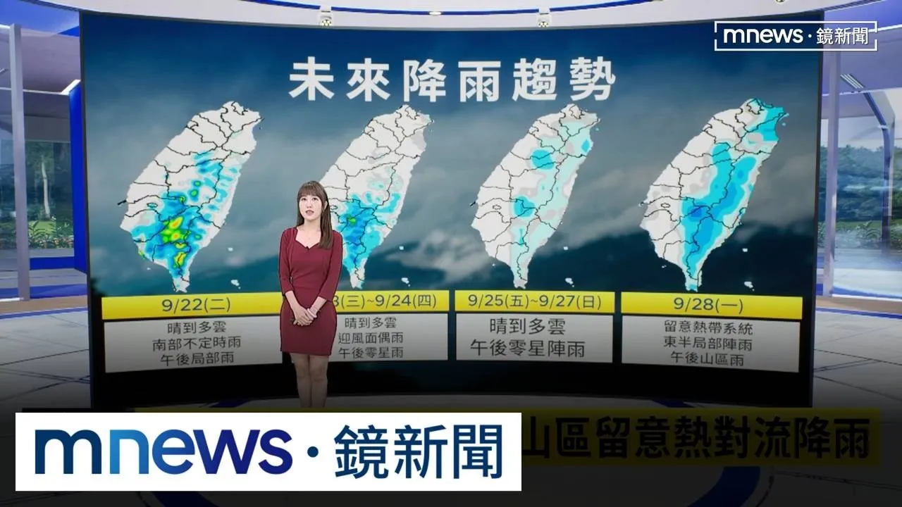 今天各地大致多雲到晴　南部偶陣雨