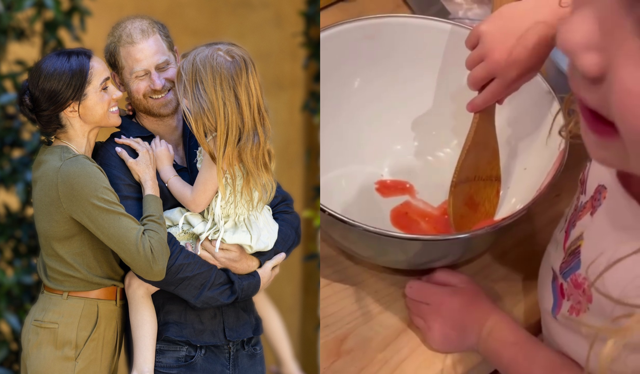 哈利王子與梅根育有一雙兒女,5歲女兒莉莉貝這次罕見在媽媽分享的影片中開口說話。(翻攝meghan IG)