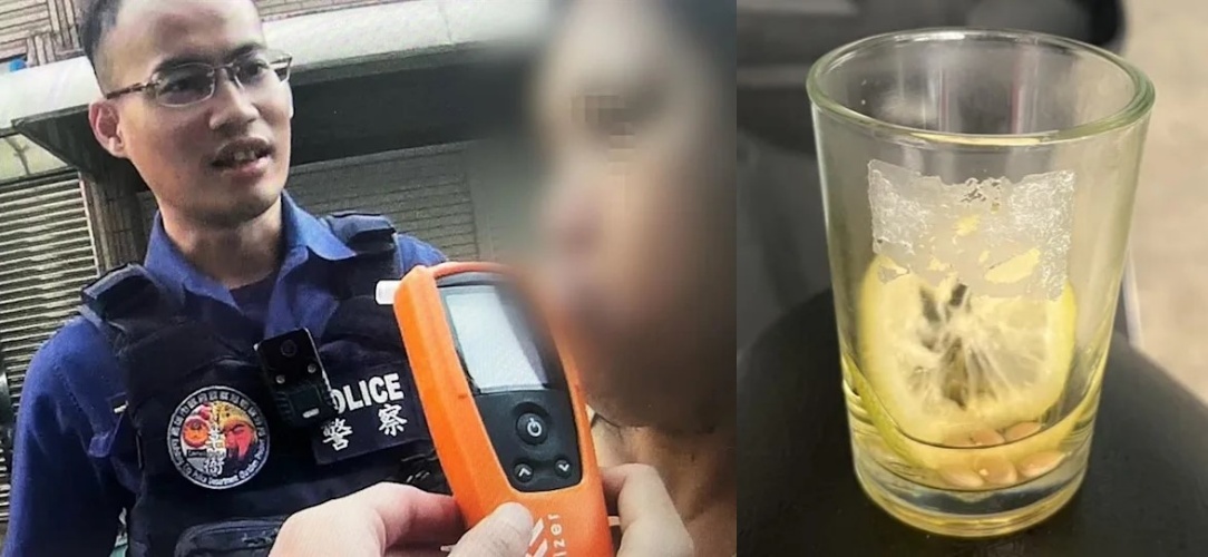 高雄一名63歲林姓婦人酒駕遭警方攔查,不僅酒測值嚴重超標,盤查過程中甚至伸手觸摸男警大腿並嬌喊示愛,最終遭依法移送偵辦。(翻攝畫面)