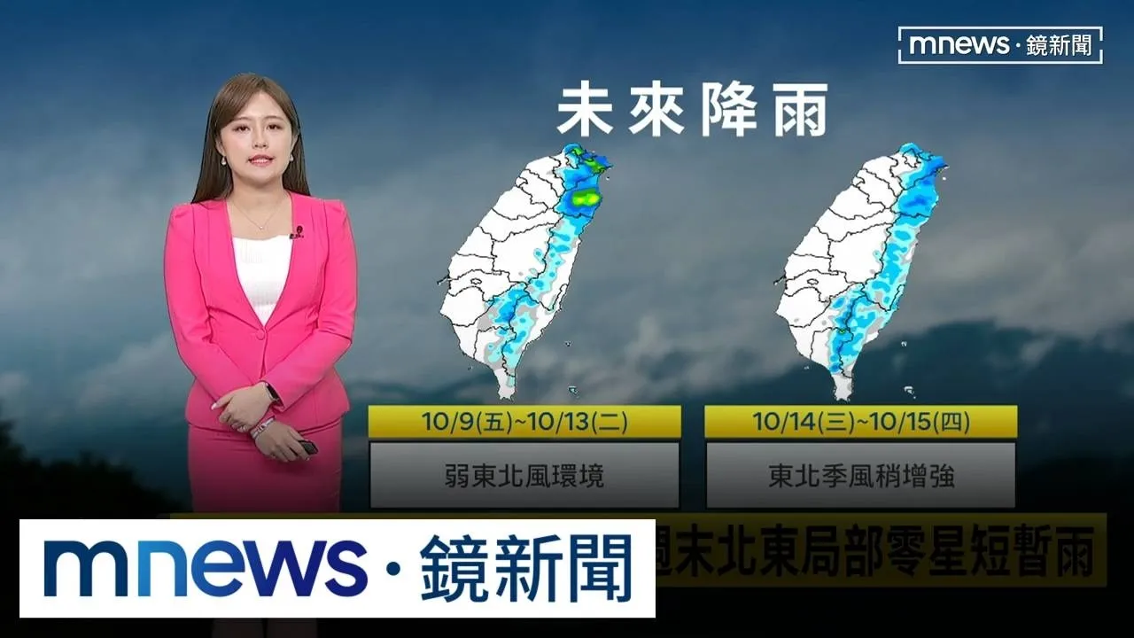 國慶連假天氣好！　氣象署：東北部週日有較大雨勢