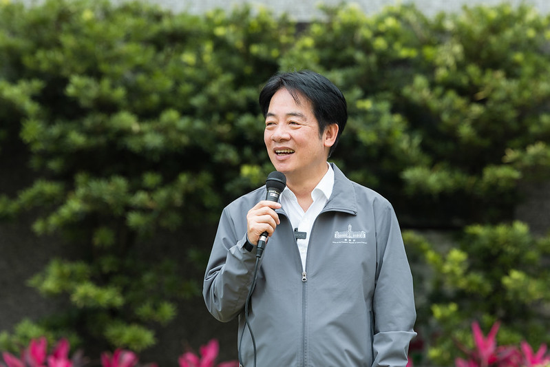 總統賴清德今(16日)訪視林口長庚幼兒園。(總統府提供)